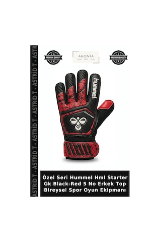 Özel Seri Hummel Hml Starter Gk Black-red 5 No Erkek Top Bireysel Spor Oyun Ekipmanı Siyah - Kırmızı
