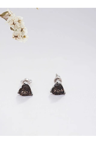 Uvelirnye Tradicii 925 Ayar Gümüş Duman Topaz Kalp Küpeler 222850605 Diğer