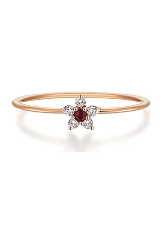 Reis Cemre Yakut Yüzük Pembe Altın - Rose Gold