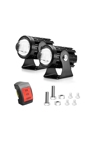 Suofeng Motorsiklet Iki Renkli Isiklar 6000k/3000k 60w 6000lm, Kolay Kurulum, Ip67 Su Geçirmez, Arac Icin Yardimci Spot Işık Seti 2 Adet Mavi