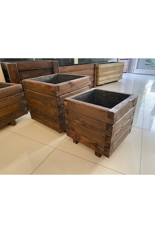 Ahşap Küp Saksı 50x50x50 Cm Emprenyeli Dış Mekan Saksısı