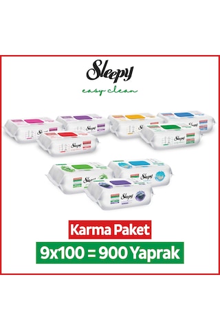 Sleepy Easy Clean Yüzey Temizlik Havlusu&mendil 9x100 Karma Paket