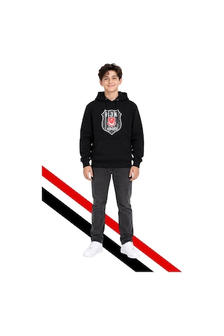 Beşiktaş Çocuk Kapüşonlu Sweatshırt Uv Kutu Siyah