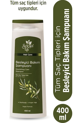 Selesta Life Zeytinyağı Ve Argan Yağı Özlü Besleyici Saç Bakım Şampuanı - Tüm Saç Tipleri Için Şampuan 400 Ml