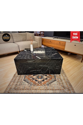 Workshop Elite Royal Polygon Şömineli 3'lü Orta Sehpa Seti
