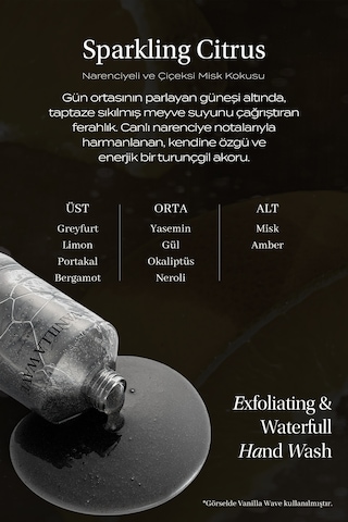 Peeling Etkili Nemlendirici Sıvı Sabun Kundal Exfoliating & Waterfull Hand Wash Sparkling Citrus