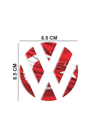 Volkswagen Arka Bagaj Logo Türk Bayrak 3D Iç Sticker