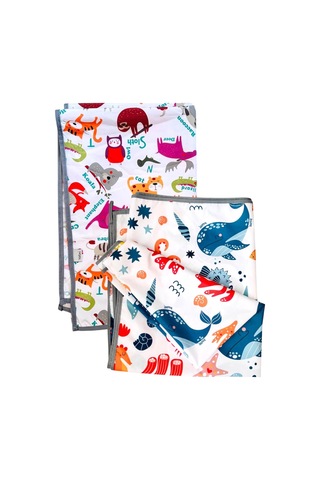 Yorni Zoo Seaworld 2'li Set Sıvı Geçirmez Alt Açma Örtüsü Bebek Bakım Örtüsü 65x80 CM Büyük Boy P