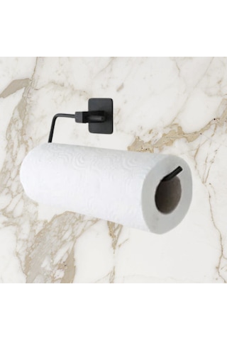 Banyo Dekoru İçin Yapışkanlı Paslanmaz Siyah Metal Rulo Havluluk Tutucu Diğer