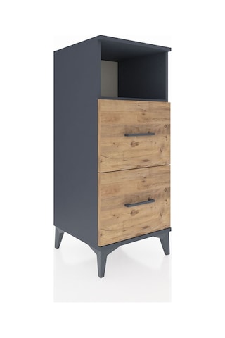 Hyperion Komodin Tek Raflı 2 Çekmeceli 44x44x106 Antrasit-çam Antrasit