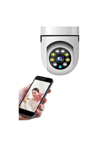 Mey İthalat Ev Kamerası Wifi Kamerası Gece Görüşlü Akıllı Ampül Kamera 45535091