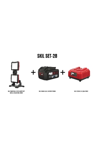 Skıl Set-28 Skıl Powertools 3157ca Akülü Çift Kafalı Led Işık 1800 Lümen+skıl 3104aa 4,ah Li Batarya Promo+skıl 3122aa 2,4 A Şarj Cihazı