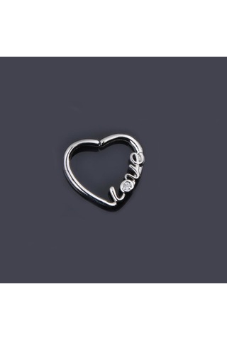 Chavin Bayan Kalp Kulak Kıkırdak Burun Piercing Küpe En55 Gümüş