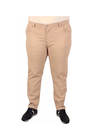Moc Grande Mocgrande Büyük Beden Klasik 5 Cep Gabardin Pantolon 11915 Bej Bej