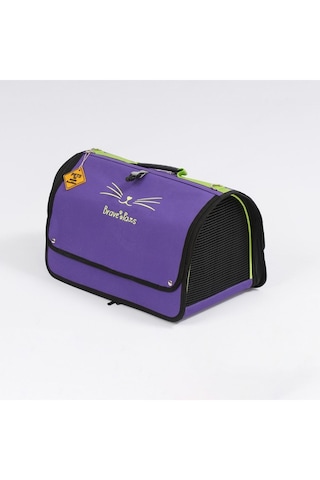 Brave Paws Perdeli Flybag Plastik Yırtılmaz Fileli Çanta Mor