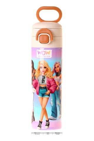 Wow Generation 520 Ml Very Nice Baskılı Lila Kız Çocuk Çelik Termos Matara Çift İçim Kilitli Kapak - W6083