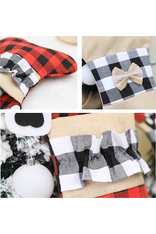 Qingmipy Noel Evcil Hayvan Çorabı - Kedi Köpek İçin Yeniden Kullanılabilir Hediye Çantası