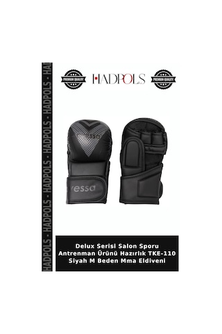 Delux Serisi Salon Sporu Antrenman Ürünü Hazırlık Tke-110 Siyah M Beden Mma Eldiveni
