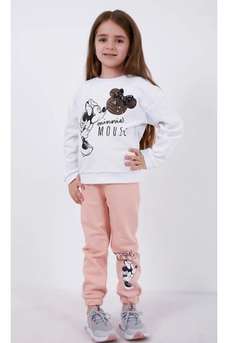 Minnie Mouse Lisanslı Beyaz Renk Kız Çocuk Alt Üst Takım Mn18402 Beyaz