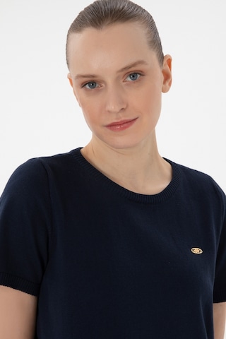 U.S. Polo Assn. Kadın Lacivert Bisiklet Yaka Triko Tişört 50306460-VR033