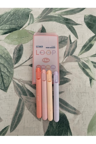 Benisa Shop Gıpta Fosforlu Kalem Seti Hıghlıghter Kalem Soft Renkler 4'lü Keçeli Kalem Fosforlu Canlı Renkler