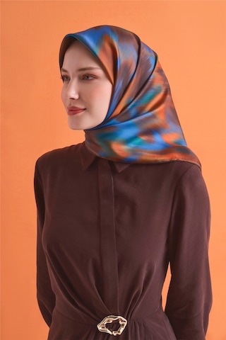 Armine Sura İpek Eşarp 2026-2027 - Sonbahar Kış-asm9605-56 Kahve,saks-5