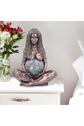 Singree Gaia Tanrıçesi Betimsel Heykel, Reçine Materyal, 3d Relief, Antik Yunan Mitolojisi, Ev Dekorasyonu Süsü Kahverengi