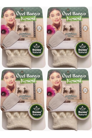 Derma Naturel Özel Banyo Kesesi Ms-07 4 Lü Set