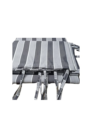 Ceylan Home Balkon Perdesi Brandası Bağcıklı Ölçü Seçenekli Gri Çizgili Gri