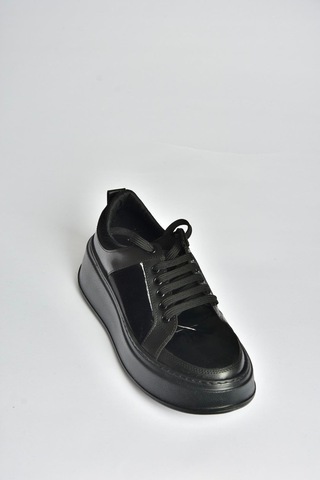 Fox Shoes V274728004 Siyah Kalın Tabanlı Spor Ayakkabı Sneakers Siyah