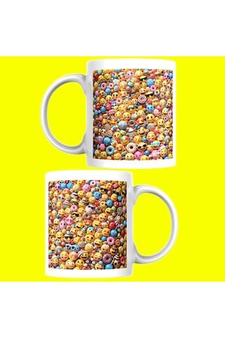 Renkli Emoji Kupa Bardak Tasarım Çok Renkli Renkli Emoji Kupa Bardak Tasarım Çok Renkli