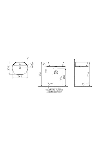 VitrA Geo 7428B001-0041 Oval Çanak Lavabo. 55 CM. Mat Beyaz