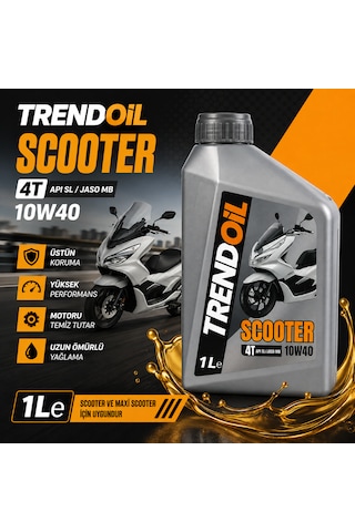 Trendoil Scooter Yağ Seti 10w-40 4t Motor Yağı 1 Litre + 80w-90 150ml Gl-5 Şanzıman Dişli Yağı