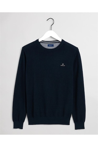 Gant Erkek Lacivert Regular Fit Bisiklet Yaka Kazak Lacivert