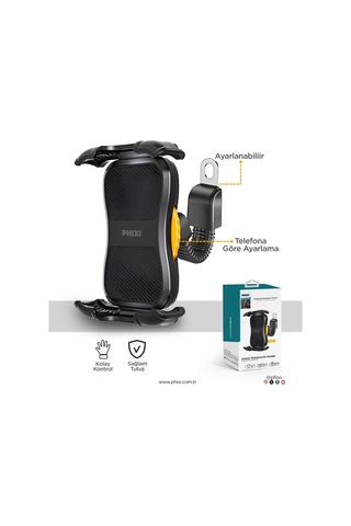 Phixi Force Mt10 Dikiz Ayna Baglantili Otomatik Motosiklet Ve Bisiklet Telefon Tutucu