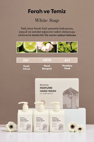 Nemlendirici Ve Yumuşatıcı Parfümlü Sıvı Sabun Mılk Baobab Blooming Perfume Hand Wash White Soap