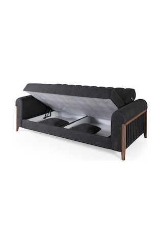 Kitkat Ahşap Yataklı Sandıklı Koltuk Takımı Antrasit