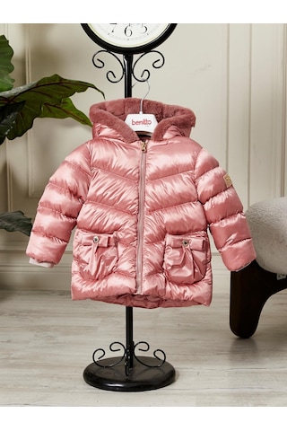 Benitto Kids Kız Bebek Çocuk Kapüşonlu Mont 51360 Pembe