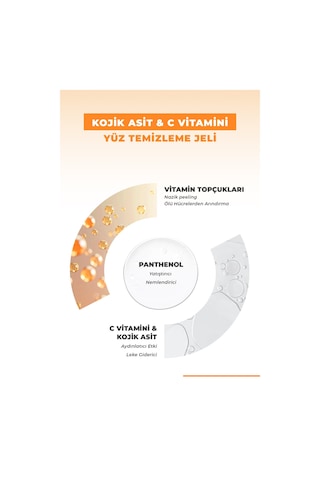 Dermokil Kojik Asit C Vitamini Leke Karşıtı Arındırıcı Yüz Temizleme Jeli 200 Ml