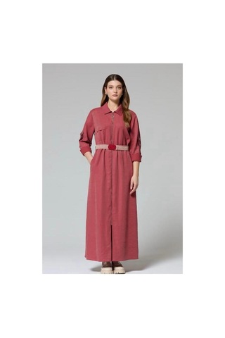 Fuat Gürsen Kemerli Elbise Bordo - 715086443 Bordo