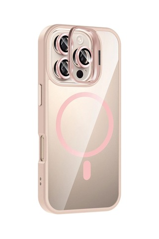 Joko Apple İphone 16 Pro Remim Lensli Magsafe Standlı Kapak - Pembe