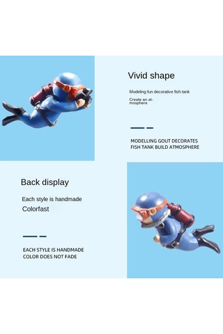 Sones 2 Adet Balık Tankı Dalgıç Akvaryum Süsleri Aquascape Dekorasyonları Normal Mavi