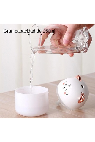 Renkli Ortam Işığı İle Masaüstü Nemlendirici 250 ML Kapasiteli Aroma Difüzör Ev Aromaterapi Nemlendiriciler Difüzörler Yatak Odası Beyaz