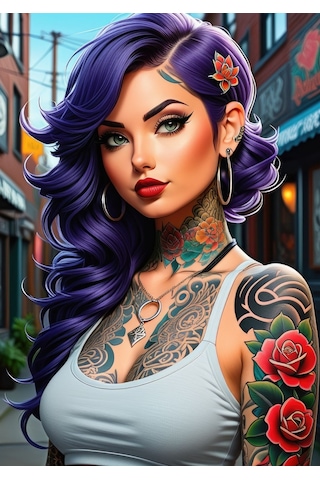 Güzel Kadınlar Tattoo Boyama Kitap Seti 3 Kitap