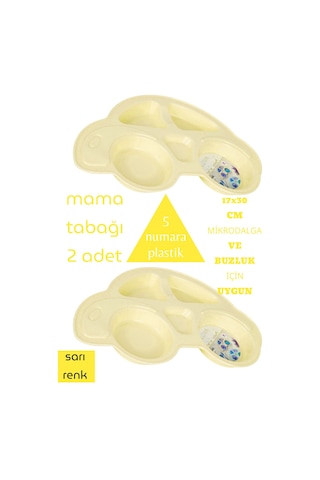 Mama Tabağı 2 Adet 17x30 Cm Mikrodalga Ve Buzluk İçin Uygun 5 Numara Plastik