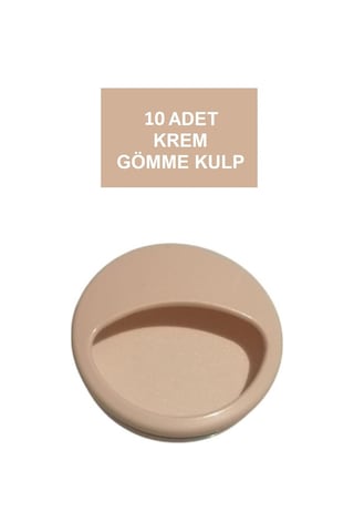 Adilon Gömme Kulp, 50 mm, Krem (10 Adet)