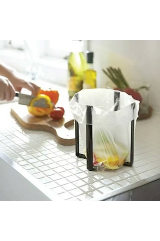 Dancemonkey Cbtx Nordic 4 Kollu Çöp Torbası Tutucu, Katlanabilir Demir Raf - Siyah Yatak Odası Çok Renkli