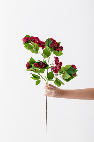 Yapay Lux Menekşe Dalı Bordo 80 Cm 5 Yaprak Bordo