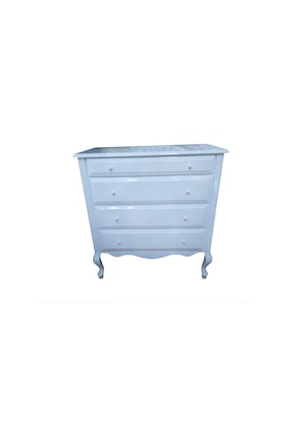 Şifonyer Aslan Model Kayın Aslan Ayak Çekmec 1Ad Parlak Beyaz PORSELEN Kulp El Yapım