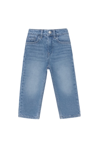 Beli Lastikli Rahat Kesim Çocuk Kot Pantolon - Açık Mavi Denim Jean Mavi